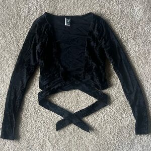 Black Long Sleeve crop shrug top